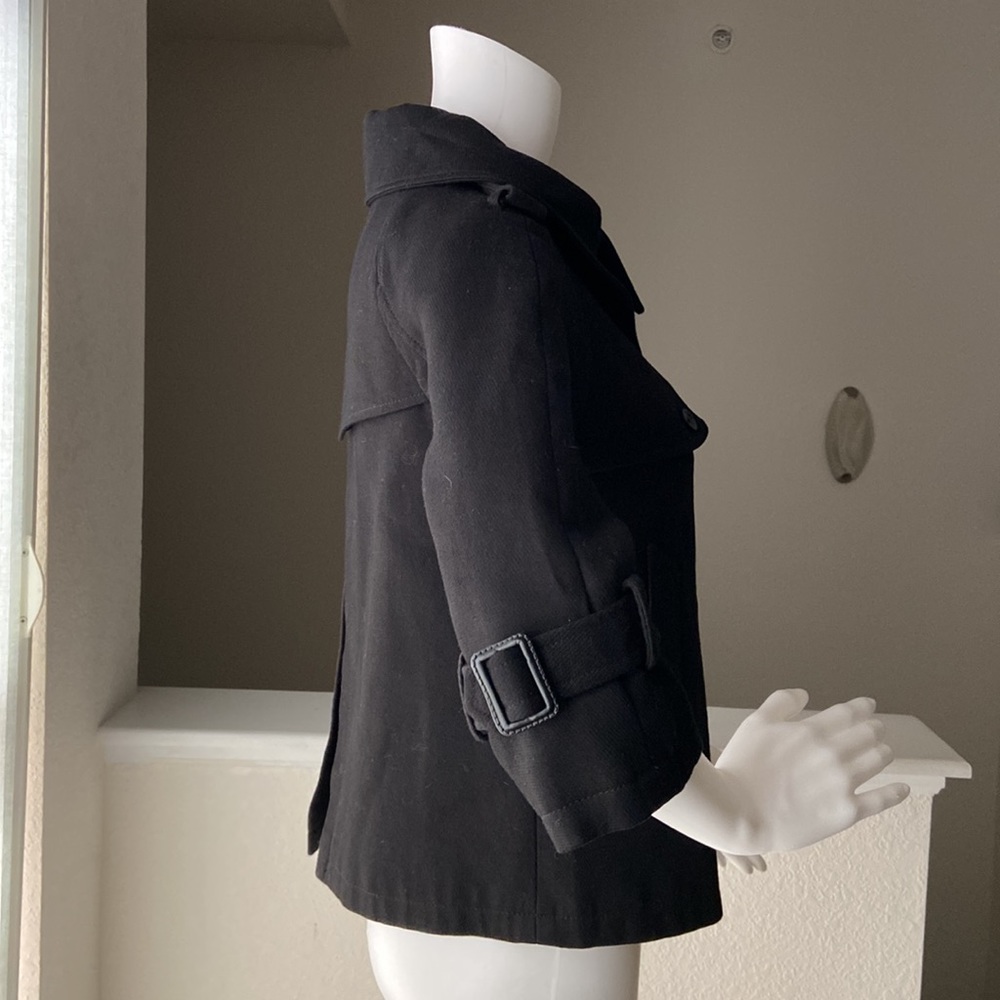 EUC LOFT Black Pea Coat Cropped Size XS - Picture 4 of 11
